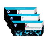 HP 91 3-pack 775-ml Magenta Ink Cartridges