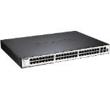 D-Link 48-port 10/100/1000 Layer 2 Stackable Managed Gigabit Switch including 4-port Combo 1000BaseT/SFP with Standard Image
