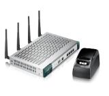 ZyXEL UAG2100 Unified Access Gateway: Wireless Dual Radio (802.11 a/b/g/n) HotSpot solution with billing system and one-click printer SP350E, 100 clients (option 200 clients), bandwidth management per account, option (licensed) WiFi controller for 8 APs