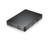 ZyXEL GS2210-8HP, 10-port Managed Layer2+ Gigabit Ethernet switch, 8x Gigabit metal + 2x Gigabit dual personality (RJ45/open SFP) ports, PoE: 8-ports 802.3af or 4-port 802.3at, Total PoE power budget 180W, Green (802.3az), IPv6