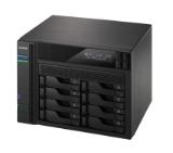 Asustor AS7008T, 8-Bay NAS, Intel Core i3 3.5 GHz Dual-Core, 2GB DDR3( max. 16GB),  8x 2.5" / 3.5" SATAII / SATAIII or SSD GbE x 2, HDMI, SPDIF, PCI-E (10GbE ready), USB 3.0 & SATA, LCD Panel, WoL, System Sleep Mode, 24 Ch. IP Cam(4 license incl.)