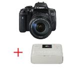 Canon EOS 750D + EF-S 18-55 IS STM + Canon SELPHY CP1200, white