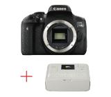Canon EOS 750D Body + Canon SELPHY CP1200, white
