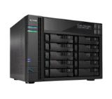 Asustor AS6210T, 10-Bay NAS, Intel Celeron 1.6GHz Quad-Core (up to 2.24 GHz), 2GB DDR3, GbE x 4, HDMI, SPDIF, PCI-E (10GbE ready), USB 3.0 & SATA, LCD Panel, WoL, System Sleep Mode, with lockable tray
