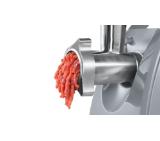 Bosch MFW45020, Meat mincer, ProPower, 500 W - 1600W, Discs: 3,8 / 8 mm, Sausage attachment, Kebbe attachment, Out: 2.7kg/min, White