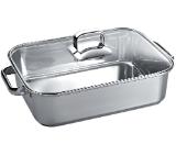Bosch HEZ390011, Stainless Steel roaster with glas lid for Induction hobs