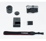 Canon EOS M6, silver + EF-M 15-45mm f/3.5-6.3 IS STM + Canon Mount Adapter EF-EOS M