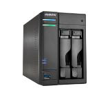 Asustor AS6302T, 2-Bay NAS, Intel Apollo Lake Intel  J3355 up to 2.5GHz  Dual-Core, 2 GB SO-DIMM DDR3L, GbE x 2, USB 3.0 x 4 (Type A x3, Type C x1), WOW (Wake on WAN), WOL, System Sleep Mode, AES-NI hardware encryption