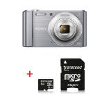 Sony Cyber Shot DSC-W810 silver + Transcend 8GB micro SDHC UHS-I Premium (with adapter, Class 10)