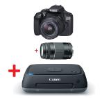 Canon EOS 1300D TRAVEL KIT (EF-s 18-55 mm DC III + EF 75-300 mm f/4.0-5.6 III) + Canon Connect Station CS100 + DSLR ENTRY Accessory Kit (SD8GB/BAG/LC)