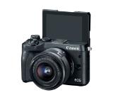 Canon EOS M6, black + EF-M 15-45mm f/3.5-6.3 IS STM + battery pack LP-E12 for EOS-M