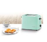 Bosch TAT3A012, Plastic compact toaster, 825-980 W, for two slices of toast, mint turquoise/black grey