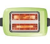 Bosch TAT3A016, Plastic compact toaster, 825-980 W, for two slices of toast, matcha green/black grey