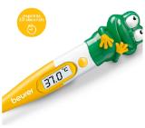 Beurer BY 11 Frog clinical thermometer, Contact-measurement technology, temperature alarm as from 37.8 C°, Display in C° and F°, Flexible measuring tip; Protective cap; Waterproof tip and display