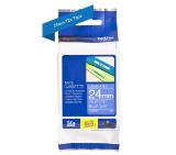 Brother TZe-555 Labelling Tape Cassette – White On Blue, 24mm wide
