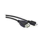 Lanberg USB micro-b (m) -> USB-A (f) 2.0, cable 0.15m otg, black (50-pack)