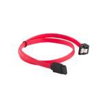 Lanberg SATA DATA II (3GB/S) F/F cable 30cm metal clips angled, red