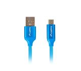 Lanberg USB MICRO-B (M)  ->  USB-A (M) 2.0 cable 1m, blue premium QC 3.0