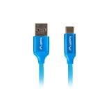 Lanberg USB-C(M) ->  USB-A (M) 2.0 cable 1m, blue premium QC 3.0