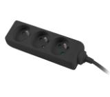 Lanberg power strip 3m, 3 sockets, french quality-grade copper cable, black