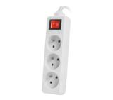 Lanberg power strip 1.5m, 3 sockets, french with circuit breaker quality-grade copper cable, white