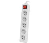 Lanberg power strip 1.5m, 5 sockets, french with circuit breaker quality-grade copper cable, white