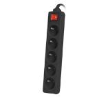 Lanberg power strip 3m, 5 sockets, french with circuit breaker quality-grade copper cable, black