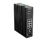 D-Link 12 Port L2 Industrial Smart Managed Switch with 10 x 1GBaseT(X) ports (8 PoE 240W) & 2 x SFP ports