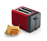 Bosch TAT4P424, Toaster, DesignLine, 820-970 W, Auto power off, Defrost and warm setting, Lifting high, Red