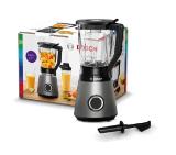 Bosch MMB6172S Series 4, VitaPower Blender, 1200 W, Glass ThermoSafe jug 1.5 l, Two speed settings and pulse function, ProEdge stainless steel blades made in Solingen, Silver