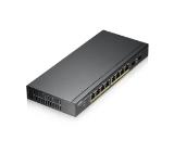 ZyXEL GS1900-10HP v2, 8-port GbE L2 PoE Smart Switch + 2 SFP slots, 802.3at, desktop, fanless, 70 Watt