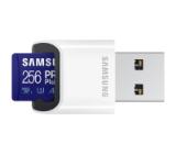 Samsung 256GB Micro SD PRO Plus + Reader, Class10, Read 160MB/s - Write 120MB/s