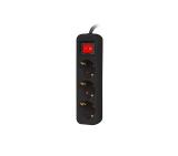 Lanberg power strip 1.5m, 3 sockets, french with circuit breaker quality-grade copper cable, black