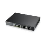 ZyXEL GS1915-24EP, 24-port GbE, 12 port PoE, 130 Watt 802.3at, rackmount, fanless, Smart hybrid mode Switch, standalone or NebulaFlex Cloud