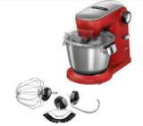 Bosch MUM9A66R00, OptiMUM, 3D PlanetaryMixing,  1600 W, 7 speeds, Extra large stainless steel bowl 5.5 l, All-Metal Body, OptiMUM pastry set, Silver-Cherry red