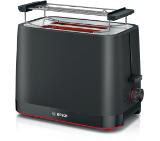 Bosch TAT3M123, MyMoment Compact toaster, 950 W, Auto power off, Defrost and reheat setting, Removable and foldable bun attachment, High lift, Black