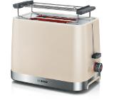 Bosch TAT4M227, MyMoment Compact toaster, 950 W, Auto power off, Defrost and reheat setting, Removable and foldable bun attachment, High lift, Cream