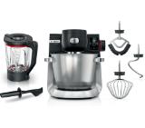 Bosch MUMS6ZS17, Compact Kitchen Machine with scale, MUM6, 3D Planetary Mixing, 1600 W, Professional pastry set, ThermoSafe Blender, Extra large 5.5L stainless steel bowl, Jet black matt