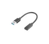 Lanberg USB-C (F) -> USB-A(M) cable 0.15 m, black