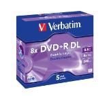 Verbatim DVD+R DOUBLE LAYER 8.5GB 8X MATT SILVER SURFACE (5 PACK)