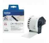 Brother DK-N55224 Roll White Continuous Length Non-Adhesive Paper Tape 54mmx30.48M (Black on White)