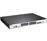 D-Link xStack 24-port 10/100/1000 Layer 2 Stackable Managed PoE Gigabit Switch including 4-port Combo 1000BaseT/SFP with Standard Image