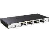 D-Link 24-port SFP Layer 2 Stackable Managed Gigabit Switch including 8-port Combo 1000BaseT/SFP with Standard Image