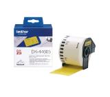Brother DK-44605 Yellow Continuous Length Removable Paper Tape, 62mmx30.48m, Black on Yellow