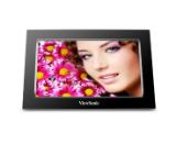 ViewSonic VFA770W-50E 7" DPF, black plastic frame, 480 x 234, contrast ratio 250:1, 150 nits, 16:9, JPEG & BMP photo format, USB host, card reader
