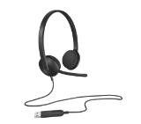 Logitech H340 USB Computer Headset, Black