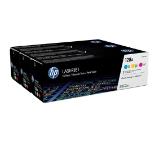 HP 128A CYM Tri-Pack LaserJet Toner Cartridge