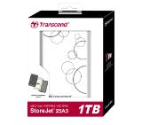 Transcend 1TB StoreJet 2.5" A3, Portable HDD, White
