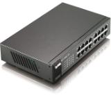 ZyXEL GS1100-16 16-port 10/100/1000Mbps Gigabit Ethernet switch, Fanless, 802.3az (Green), 19" rackmount