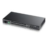 ZyXEL XGS3600-26F, 26-port Fibre Metro Aggregation Gigabit switch, L2+, 24x Gigabit open SFP + 2x 10G SFP+ ports, QoS, ACL, IGMP, IPv6, Green (802.3az), 19" rackmount